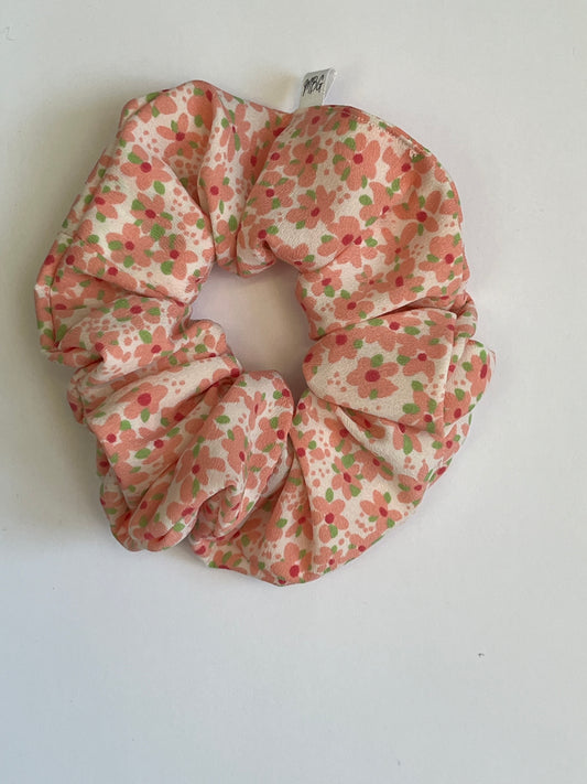 Pink Flower Scrunchie
