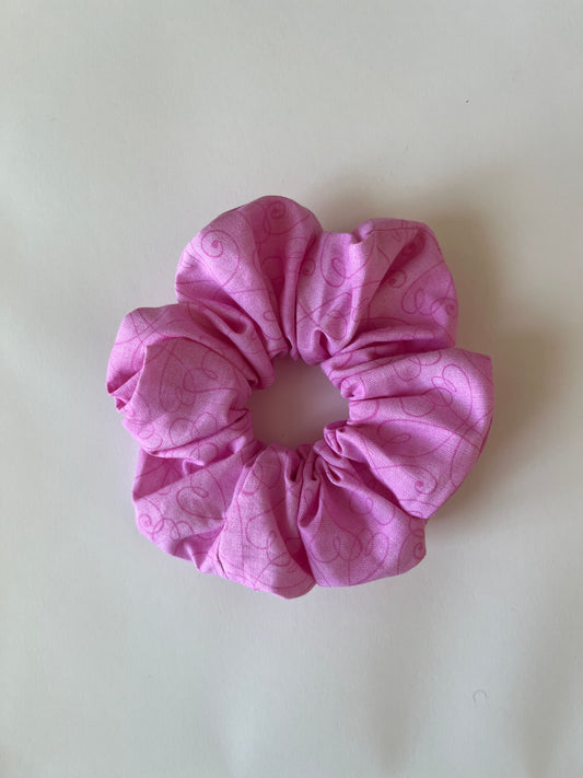 Pink Heart Scrunchie
